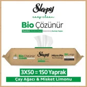 Sleepy Easy Clean Bio Çözünür Çay Ağacı ve Misket Limonu Yüzey Temizlik Havlusu 3X50 (150 Yaprak) - 1