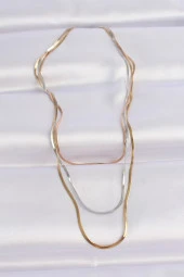 316L Çelik 3 Renkli İtalyan Zincir Çoklu Kolye - EBJ240601W24617 thumbnail 2