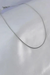 Silver Gümüş Renk Çelik Kadın Kolye thumbnail 1