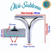 Mobilya Kanepe Sehpa TV Ünitesi Çekyat Yükseltici Koltuk Ayağı Baza Ayak Krom 12 cm thumbnail 2