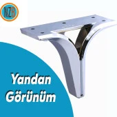 Mobilya Kanepe Sehpa TV Ünitesi Çekyat Yükseltici Koltuk Ayağı Baza Ayak Krom 12 cm thumbnail 5