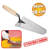 Ahşap Saplı Sıva İnşaat Malası Sıvacı Mala 18 Cm 1.2 mm Kalınlık Rockwell Yay Çeliği Papatya Kaynak thumbnail 1