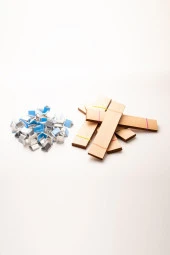 Ahşap Mum Fitili + Yapışkanlı Sehpa - 50 Adet ( 25mm x 100mm x 0,5mm ) - 2