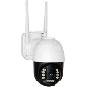 360 Dönebilen Kablosuz Wifi Ip Kamera Speed Dome 1080p Fullhd Gece Görüşlü Hareketli Dış Mekan Sesli - 4