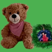 Peluş Ayıcık ve Love Temalı Ahşap Hediyelik - 1