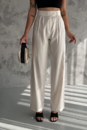 Pucka Kadın Vanilya Parlak Cırtlı Pantolon 2295 thumbnail 1
