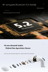 Fuchsia TWS16 Kablosuz Airpods Kulaklık thumbnail 8