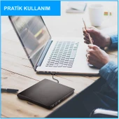 HyMark USB 3.0 Taşınabilir CD DVD Yazıcı Okuyucu Windows Mac Dizüstü Masaüstü Bilgisayar thumbnail 6