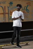 Bisiklet Yaka %100 Pamuklu Küçük Baskılı Oversize (Geniş Model) T-shirt - 1