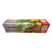 Nazenin Düz Kilitsiz Şeffaf Orta Boy Buzdolabı Yemek Gıda Poşeti Torbası- 24x38 Cm. - 30'lu 10 Paket - 3