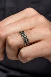 Sarmaşık Motifli Gümüş Tek Alyans Yüzük thumbnail 7