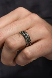 Sarmaşık Motifli Gümüş Tek Alyans Yüzük thumbnail 10