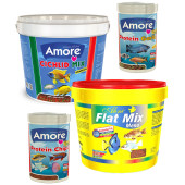Amore Cichlid Mix 3Kg, Ahm Flat Mix 3Kg Kova, 2x250ml Kutu Karışık Balık Yemi - 1