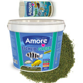 Amore Cichlid Green 3 Kg Kova + Veggie Garlic Pro Chips 250ml Kutu Akvaryum Balık Yemi - 1