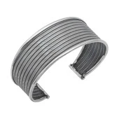 925 Ayar Gümüş Eskitme Desenli Kadın Bilezik - 1