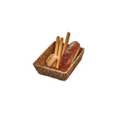 Doğal Hasır Ekmek Sepeti Kare Ekmeklik - 3