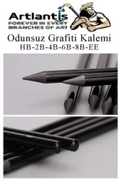 Odunsuz Grafiti Kalemi 6 lı 1 Paket Odunsuz Kömür Kalemi Füzen Kalemi Çizim Kalemi Eskiz ve Karakalem Kalemi - 3
