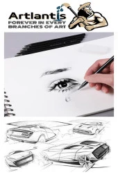 Odunsuz Grafiti Kalemi 6 lı 1 Paket Odunsuz Kömür Kalemi Füzen Kalemi Çizim Kalemi Eskiz ve Karakalem Kalemi - 5