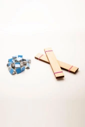 Ahşap Mum Fitili + Yapışkanlı Sehpa - 20 Adet ( 25mm x 150mm x 0,5mm ) thumbnail 2