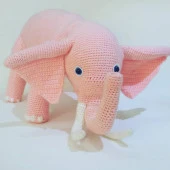 Büyük Sevimli Fil Amigurumi Organik Oyuncak - 1