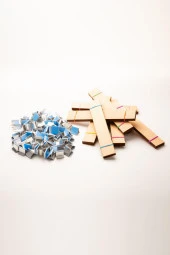 Ahşap Mum Fitili + Yapışkanlı Sehpa - 75 Adet ( 25mm x 150mm x 0,5mm ) thumbnail 2