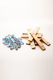 Ahşap Mum Fitili + Yapışkanlı Sehpa - 100 Adet ( 25mm x 150mm x 0,5mm ) thumbnail 2