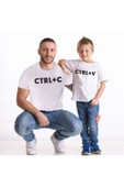 Ctrl+c Ctrl+v Baba Oğul Kız Tişört (TEKLİ ÜRÜNDÜR KOMBİN YAPMAK İÇİN 2 ADET SEPETE EKLEYİNİZ) - 1