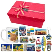 Ukrayna Hediye Kutusu 10 Parça Kupa Magnet Anahtarlık Kutu thumbnail 1