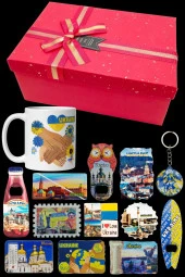 Ukrayna Hediye Kutusu 10 Parça Kupa Magnet Anahtarlık Kutu thumbnail 6