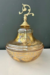DECORİUM DEKORATİF KAPAKLI KASE GOLD 24 CM - 1