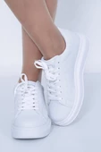 Lady Classy Beyaz Rahat Kalıp Bağcıklı Sneaker - 3