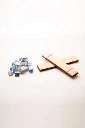 Ahşap Mum Fitili + Yapışkanlı Sehpa - 20 Adet ( 30mm x 150mm x 0,5mm ) thumbnail 2