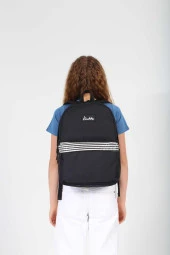 Kaukko Basic Colors Okul Sırt Çantası Siyah Stripe K1627 thumbnail 3