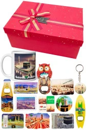 Suudi Arabistan Hediye Kutusu 10 Parça Kupa Magnet Anahtarlık Kutu thumbnail 5