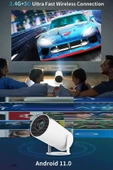 Taşınabilir  Projektör 1280 * 720P Ev Sineması Bluetooth Android 11 Akıllı Projeksiyon Wifi - 5