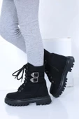 Lady Classy Kız Çocuk Fermuarlı Toka Detaylı Siyah Yanı Şerit Bot - 1