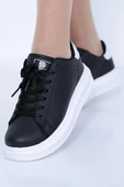 Lady Classy Siyah Rahat Kalıp Bağcıklı Sneaker - 4