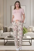 Mecit 6058 Bayan Pudra Kısa Kollu Pijama Takımı - 1