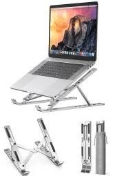 Metal Laptop Tablet Standı Tüm Modellerle Uyumlu Yükseltici Açı Ayarlı Katlanır Tablet Tutucu - 1