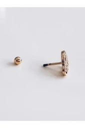 Kuru Kafa İskelet Skull ModelTragus Helix Piercing Ear Cuff Kıkırdak Çelik Küpe - 3