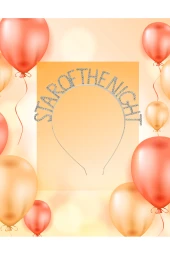 Star Of The Night Metal Kristal Taşlı Taç Gecenin Yıldızı Tacı - 1