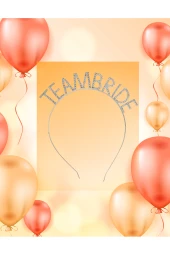 Team Bride Yazılı Metal Kristal Taşlı Taç Bekarlığa Veda Nedime Tacı - 1