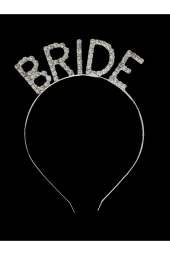 Bride Pırlanta Model Metal Kristal Taşlı Taç Bekarlığa Veda Nedime Tacı - 2
