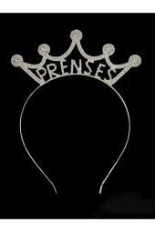 Prenses Doğum Günü Davet Event Metal Kristal Taşlı Taç - 2