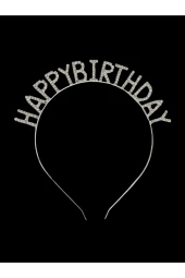 Doğum Günü Happy Birthday Metal Kristal Taşlı Taç - 2