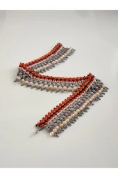 Etnik Bohem Yaka Model Duo Boncuk (Twin) Pastel Kolye El Yapımı - 3