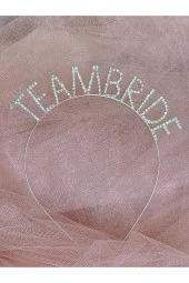 Team Bride Yazılı Metal Kristal Taşlı Taç Bekarlığa Veda Nedime Tacı - 3