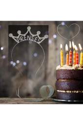 Prenses Doğum Günü Davet Event Metal Kristal Taşlı Taç - 1