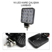 1 Adet 16 Ledli Off Road Sis Farı Çalışma Lambası 12 Volt - 2