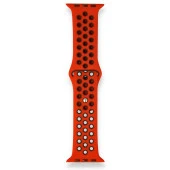 Apple Watch 38-40mm Silikon Kayış - Kırmızı/Siyah - 1